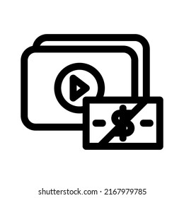 no monetization  icon or logo isolated sign symbol vector illustration - high quality black style vector icons
