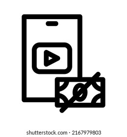 no monetization  icon or logo isolated sign symbol vector illustration - high quality black style vector icons
