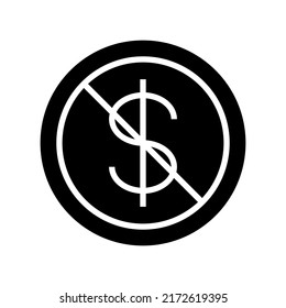 ningún icono de monetización o logotipo símbolo de signo aislado ilustración vectorial - iconos vectoriales de estilo negro de alta calidad
