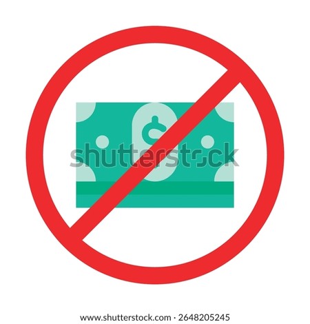 No Money Concept With Dollar Banknotes, Isolated On White Background Template. 