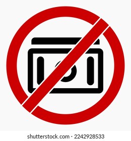 No money. Do not use cash. Not for payment. Payment prohibition. Vector icon.