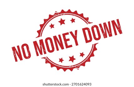 NO MONEY DOWN red rubber stamp vector design.