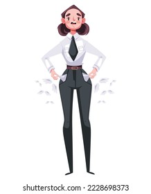 No money empty pocket poor business office worker character concept. Vector graphic design illustration element
