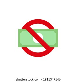 No money icon, color, line, outline vector sign, linear style pictogram isolated on white. Symbol, logo illustration