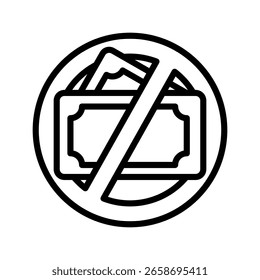 No Money-Symbol, Linie, Vektorgrafik