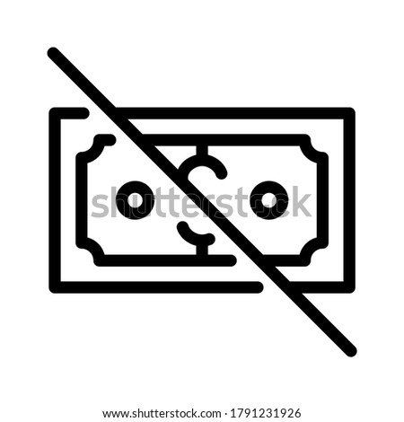 No money icon. Line vector. Isolate on white background.