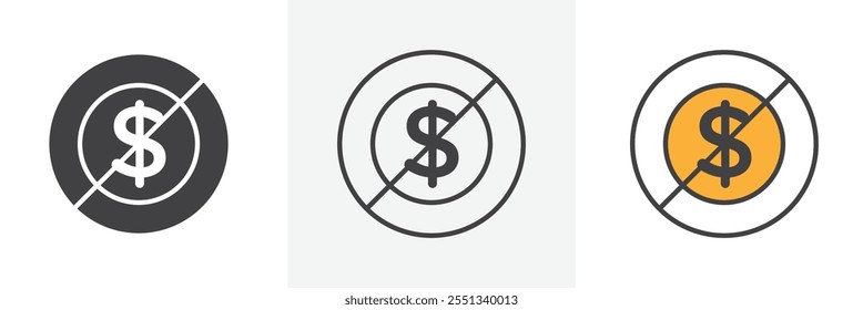 No money icon pack. Vector illustration. EPS10