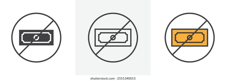 No hay paquete de iconos de dinero. Ilustración vectorial. EPS10