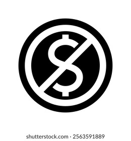 No money icon set. No extra charge symbol. no additional charges logo. No money or extra charge icons, circle, black, line, flat vector, isolated illustration.