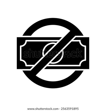 No money icon set. No extra charge symbol. no additional charges logo. No money or extra charge icons, circle, black, line, flat vector, isolated illustration.