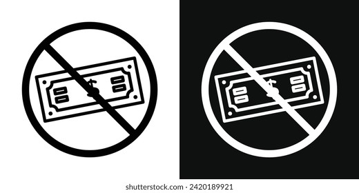 No Money Icon Set. Vector Illustration