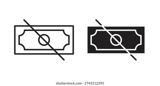 No money icon. Vector Isolated Illustration for web design.
