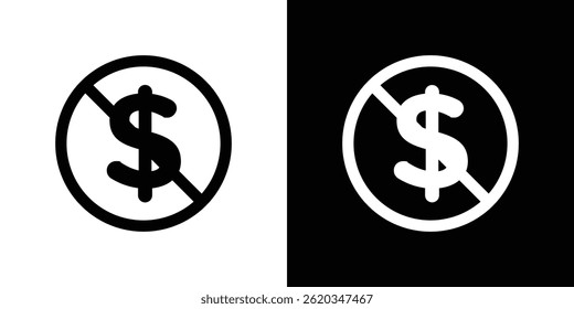 Kein Geld-Icon-Vektor für Web und mobile App. Symbol einzeln.