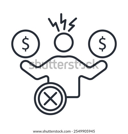 no money icon. vector.Editable stroke.linear style sign for use web design,logo.Symbol illustration.