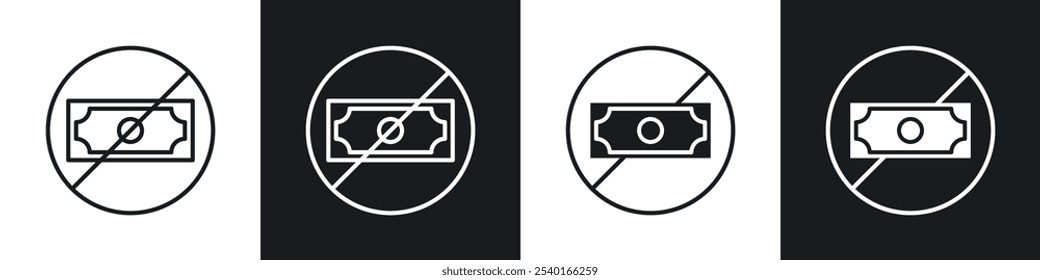 No money sign in black and white colors.