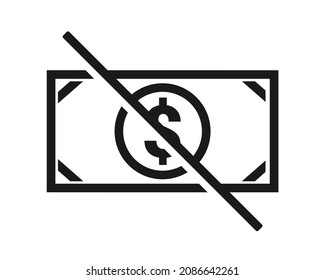 No Money Sign Icon. Illustration Vector