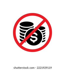 No money sign isolated on white background. Vector illustration