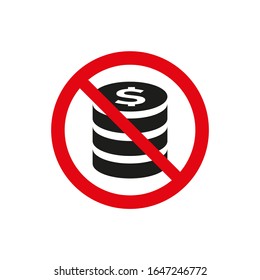 No money sign on white background.