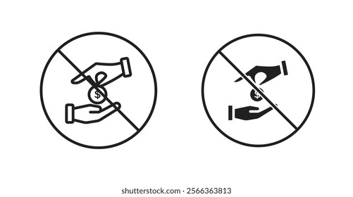 No money sign vector in line stroke and flat versions