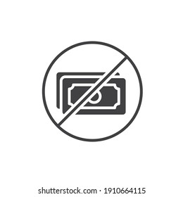 No money solid icon. Glyph style sign for web and app. No cash money symbol vector illustration. Editable stroke EPS 10