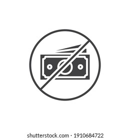 No money solid icon. Glyph style sign for web and app. No cash money symbol vector illustration. Editable stroke EPS 10