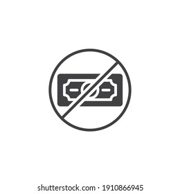 No money solid icon. Glyph style sign for web and app. No cash money symbol vector illustration. Editable stroke EPS 10