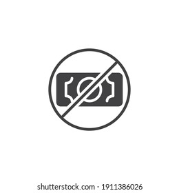 No money solid icon. Glyph style sign for web and app. No cash money symbol vector illustration. Editable stroke EPS 10