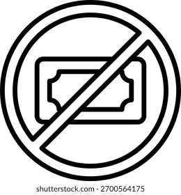 No money vector design in modern style, financial crisis and cash shortage concept, economic problem illustration. Line Icon