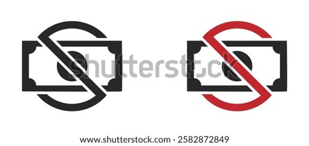 No money vector icon illustrations. No money icon