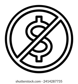 Diseño de icono de línea de vectores de dinero