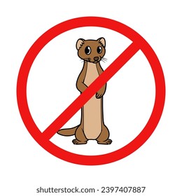 No Mongoose Sign on White Background