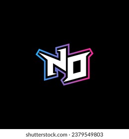 NO monogram logo design with abstract shape concept in vector