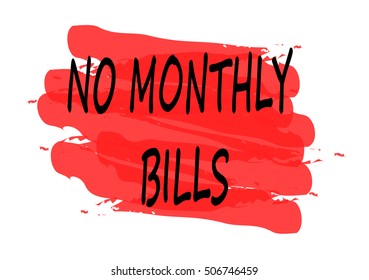 no monthly bills vector card