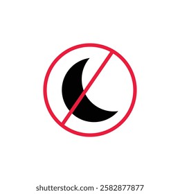 No moon icon Symbol mark in Outline style