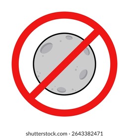 No Moon Sign on White Background