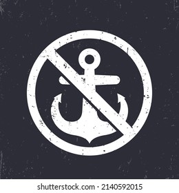 no mooring or docking sign, white on dark