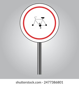 No mopeds cycle street traffic sign illustration.