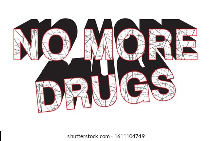 no more drugs typography for print t shirt