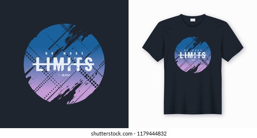 No more limits stylish abstract vector t-shirt and apparel design, print, typography. Global swatches.