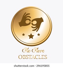 No more obstacles illustration over white color background