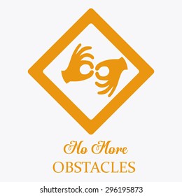 No more obstacles illustration over white color background