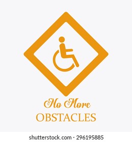 No more obstacles illustration over white color background