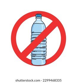 no more plastic bottle vector design illustration,  sustainability, save earth