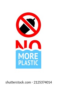 No more plastic cup forbidden banner, modern prohibited sticker