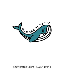 no more plastic ecology vector design