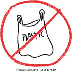 no more plastic hand drawn illustration perfect for environmental movements 