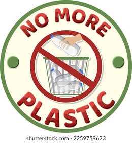 No more plastic logo banner design illustration