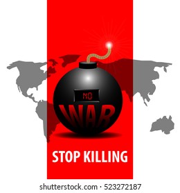 No more war graphic design, Vector illustration