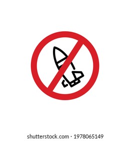 no more war rocket prohibited symbol design vector