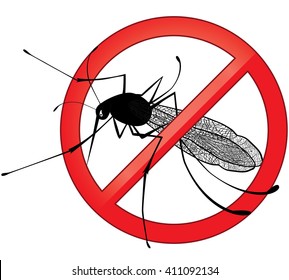 No mosquito gnat insect vector sign. Carry many disease such as dengue fever, zika virus, yellow fever, chikungunya disease, filariasis, malaria , enchaphalitits.